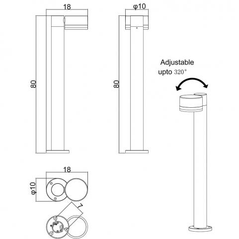Уличный фонарь Arte Lamp Nunki  A1910PA-1BK