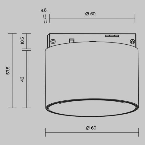 Трековый светильник Maytoni Technical Levity 4000К Alfa S TR188-1-5W4K-M-BW
