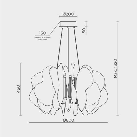 Modelux Люстра ML.6828  4000K ML.6828.800 GD