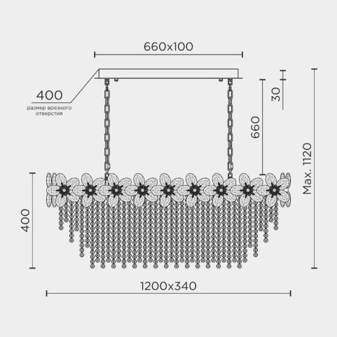 Люстра Modelux ML.9521   ML.9521.1200 GD